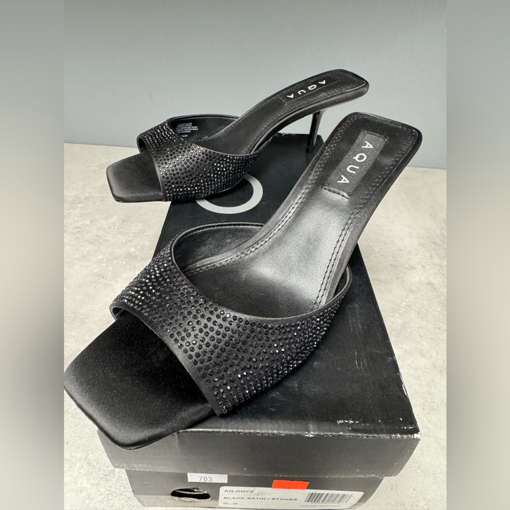 NIB- Aqua Black Women's Heeled Sandals